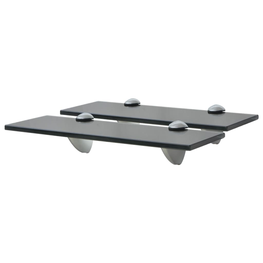 Schappen Zwevend 8 Mm Glas 2 30 x 10 cm Zwart
