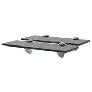Zwevende schappen 2 st 30x10 cm 8 mm glas zwart