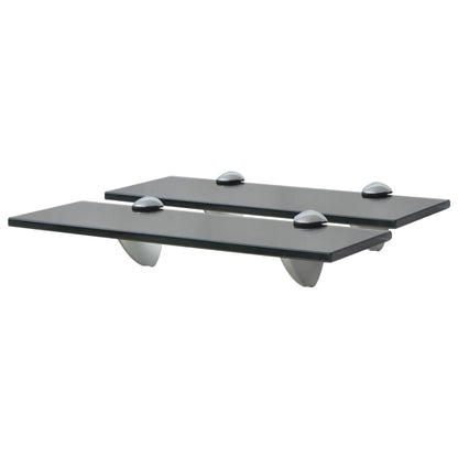 Schappen Zwevend 8 Mm Glas 2 30 x 10 cm Zwart