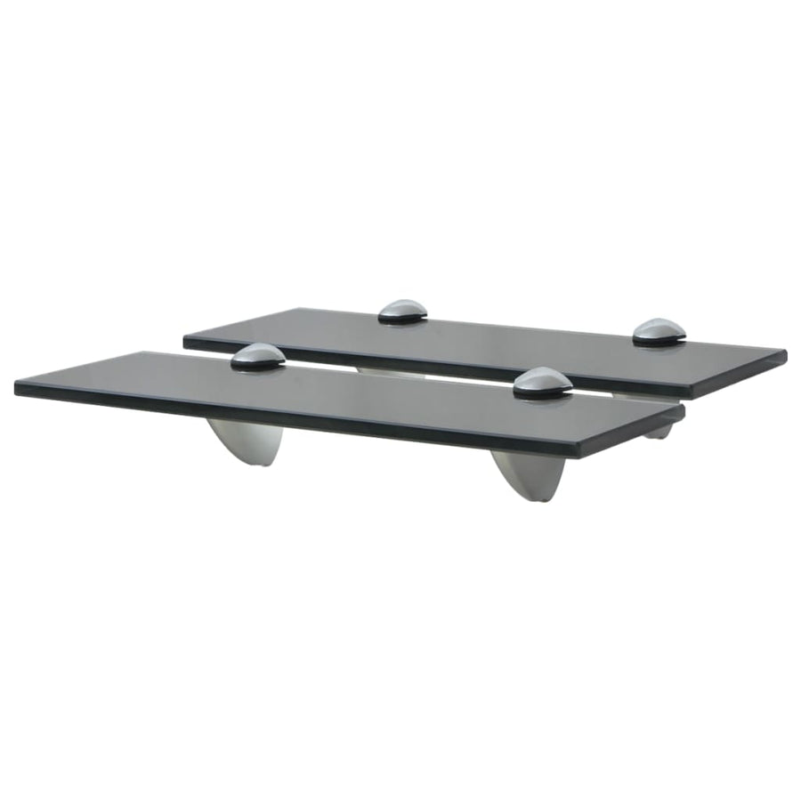 Schappen Zwevend 8 Mm Glas 2 30 x 10 cm Zwart