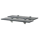 Zwevende schappen glas 2 st 40x10 cm 8 mm zwart