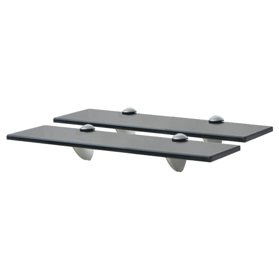 Schappen Zwevend 8 Mm Glas 2 40 x 10 cm Zwart