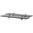Zwevende schappen 2 st 50x10 cm glas zwart
