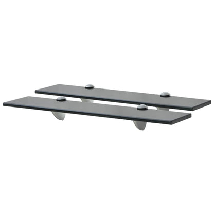 Schappen Zwevend 8 Mm Glas 2 50 x 10 cm Zwart