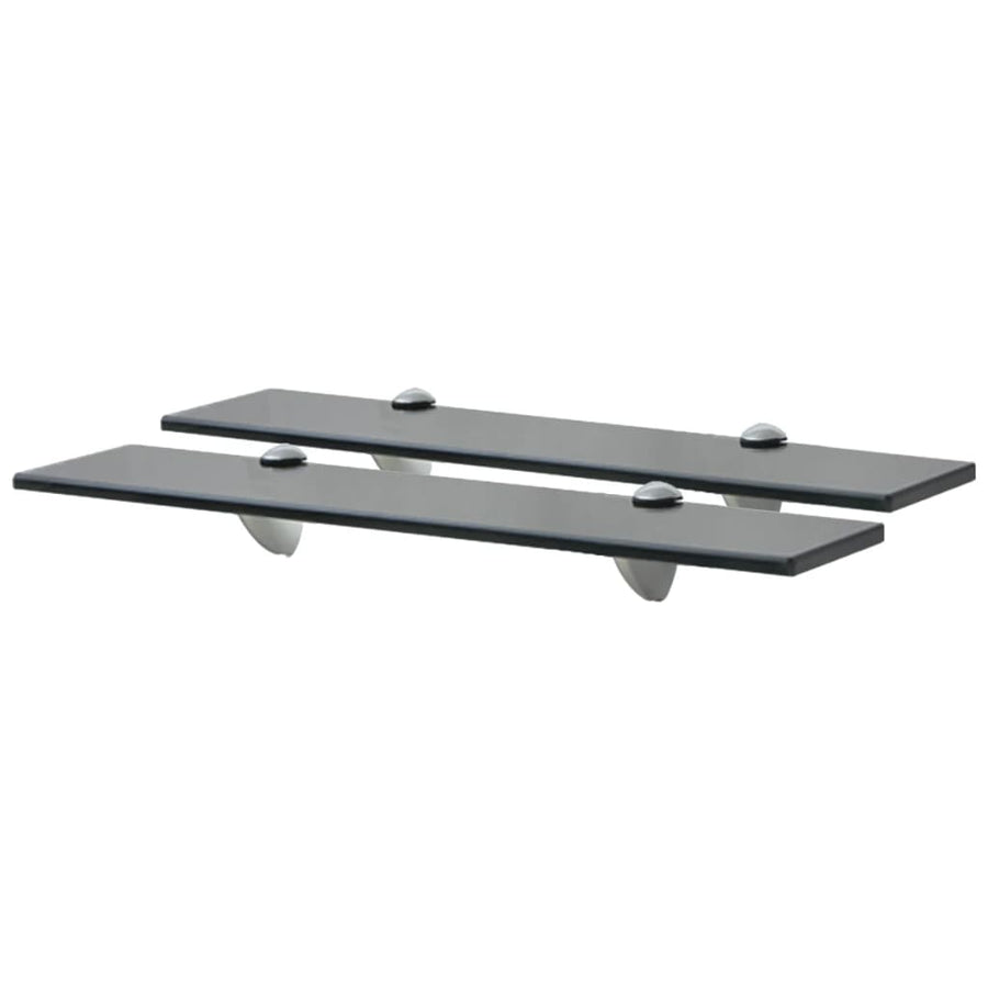 Schappen Zwevend 8 Mm Glas 2 50 x 10 cm Zwart
