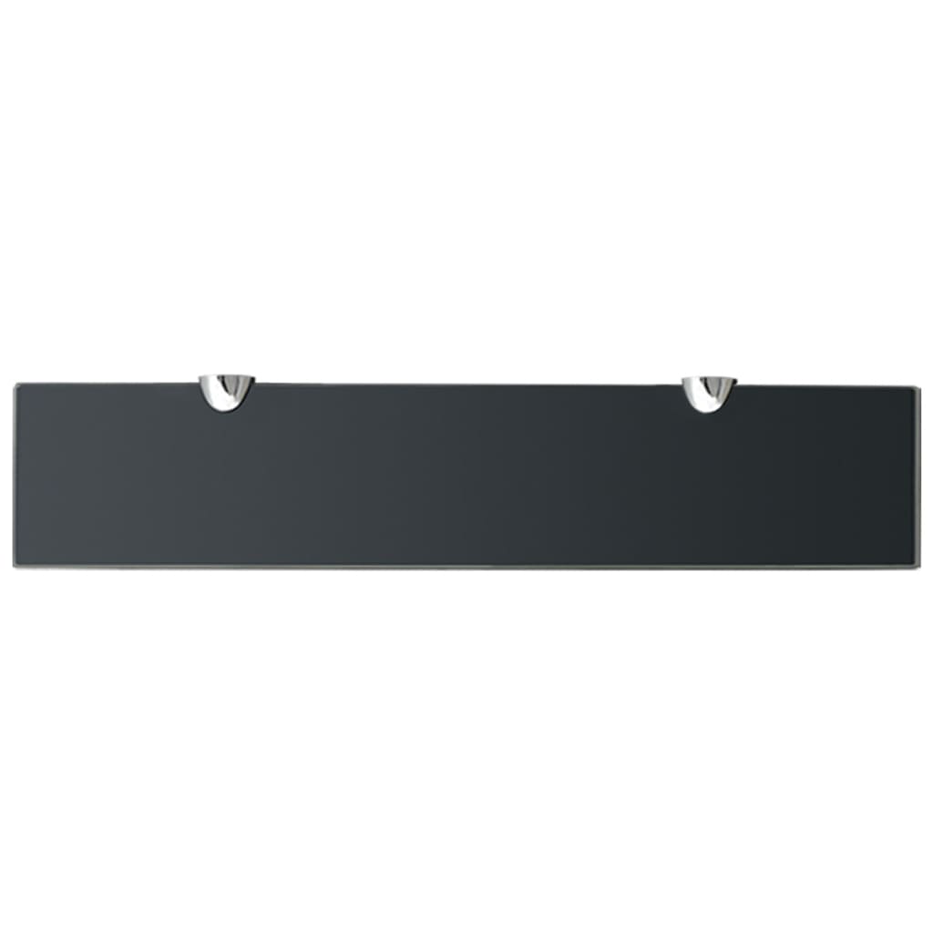 Schappen Zwevend 8 Mm Glas 2 50 x 10 cm Zwart
