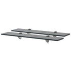 Zwevende schappen 2 st 60x10 cm glas zwart