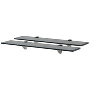 Zwevende schappen 2 st 60x10 cm glas zwart