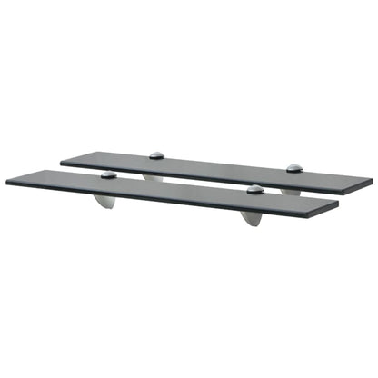 Schappen Zwevend 8 Mm Glas 2 60 x 10 cm Zwart