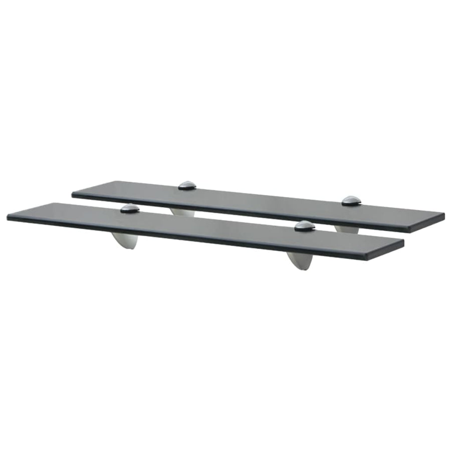 Schappen Zwevend 8 Mm Glas 2 60 x 10 cm Zwart