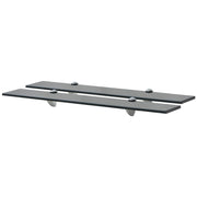 Zwevende schappen 2 st 70x10 cm glas zwart