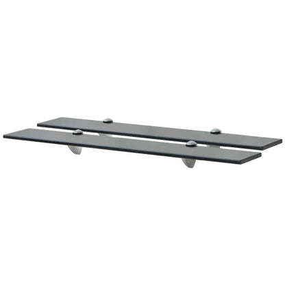 Schappen Zwevend 8 Mm Glas 2 70 x 10 cm Zwart