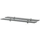 Floating shelves 2 pcs 80x10 cm 8 mm glass