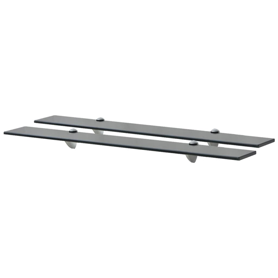 Schappen Zwevend 8 Mm Glas 2 80 x 10 cm Zwart