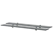 Zwevende schappen 2 st 90x10 cm glas zwart