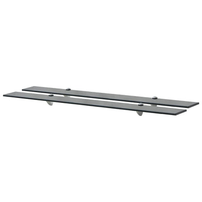 Schappen Zwevend 8 Mm Glas 2 100 x 10 cm Zwart