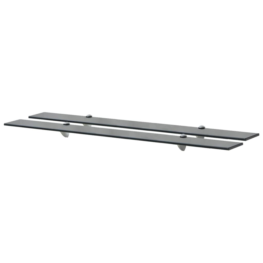 Schappen Zwevend 8 Mm Glas 2 100 x 10 cm Zwart
