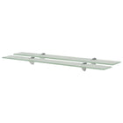 Zwevende schappen 2 st 80x10 cm glas mat