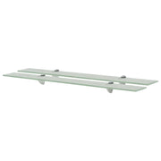 Zwevende schappen 2 st 80x10 cm glas mat