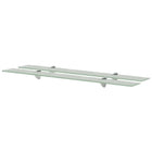 Zwevende schappen 2 st 90x10 cm matglas