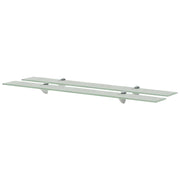 Zwevende schappen 2 st 90x10 cm matglas