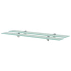 Zwevende schappen 2 st 80x20 cm glas