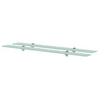 Zwevende schappen 2 st 100x20 cm glas