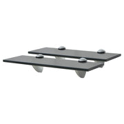 Zwevende schappen 2 st 30x20 cm glas zwart