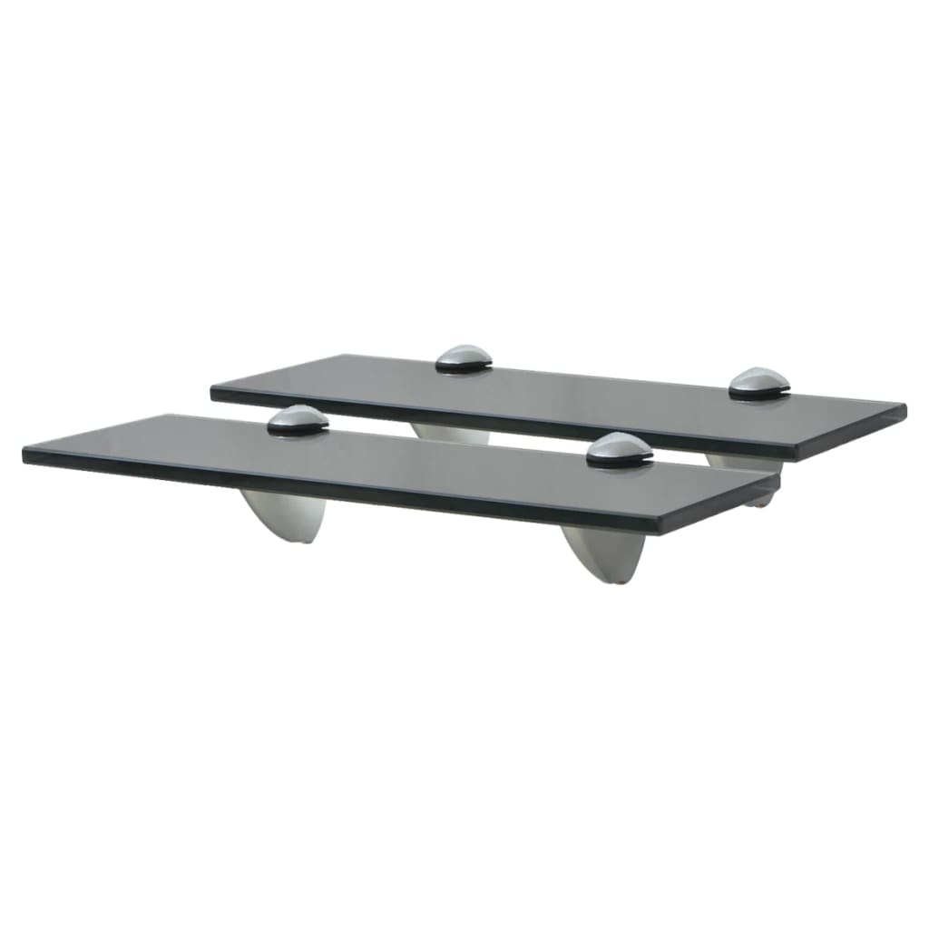 Schappen Zwevend 8 Mm Glas 2 30 x 20 cm Zwart