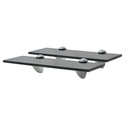 Schappen Zwevend 8 Mm Glas 2 30 x 20 cm Zwart
