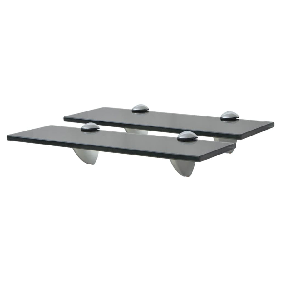 Schappen Zwevend 8 Mm Glas 2 30 x 20 cm Zwart