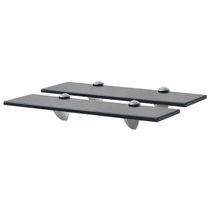 Schappen Zwevend 8 Mm Glas 2 40 x 20 cm Zwart