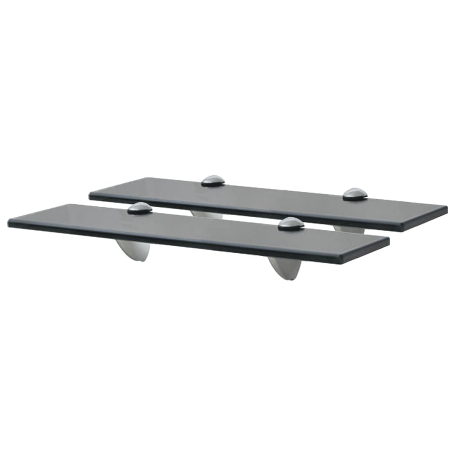 Schappen Zwevend 8 Mm Glas 2 40 x 20 cm Zwart