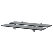 Zwevende schappen 2 st 50x20 cm 8 mm glas zwart