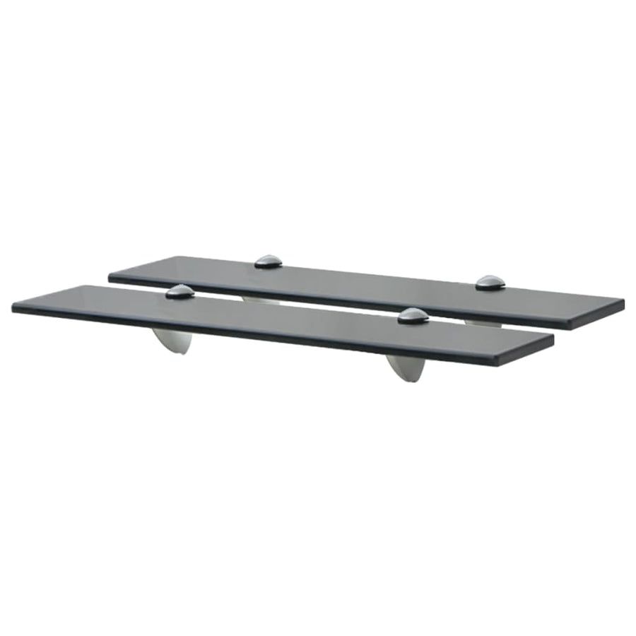 Schappen Zwevend 8 Mm Glas 2 50 x 20 cm Zwart