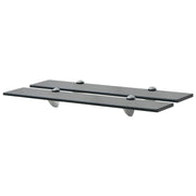 Zwevende schappen glas 2 st 60x20 cm 8 mm zwart