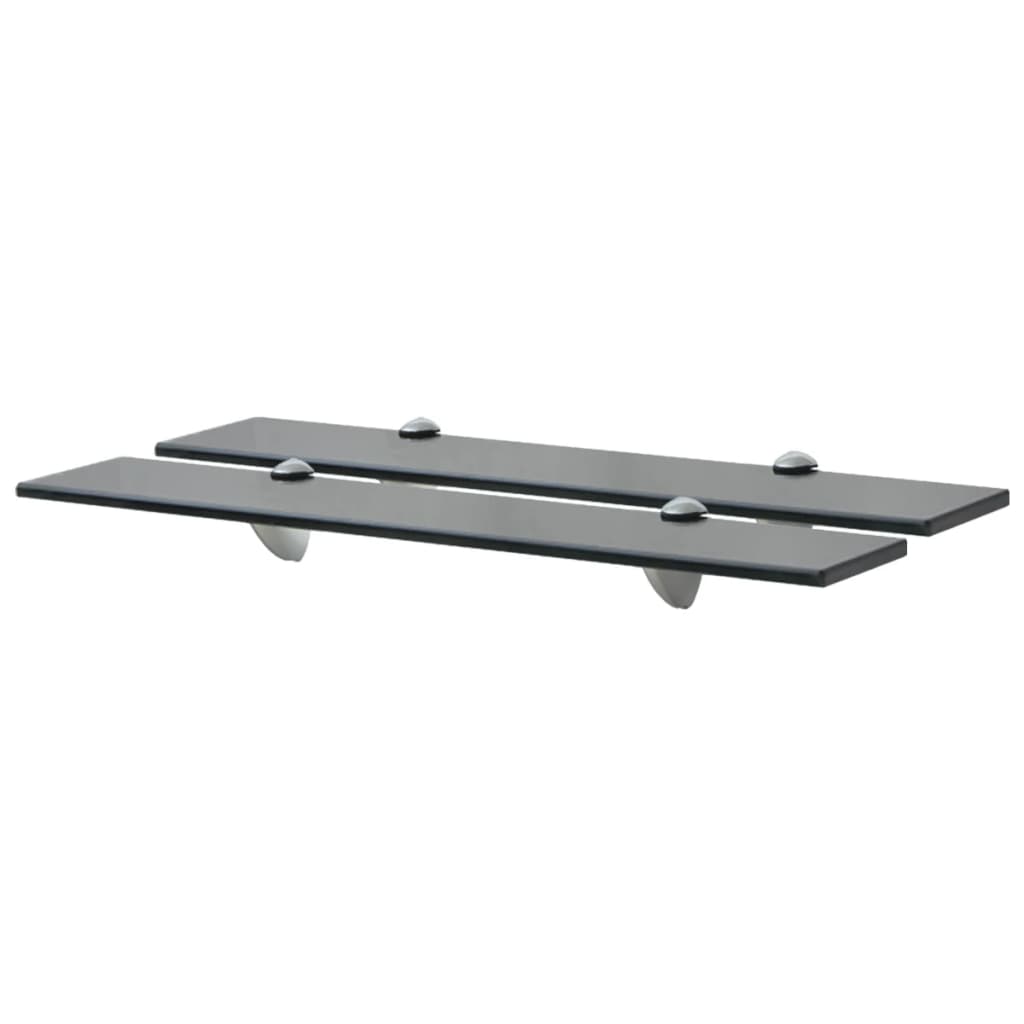 Schappen Zwevend 8 Mm Glas 2 60 x 20 cm Zwart