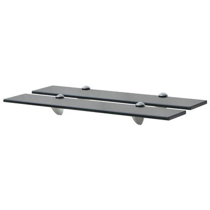 Schappen Zwevend 8 Mm Glas 2 60 x 20 cm Zwart