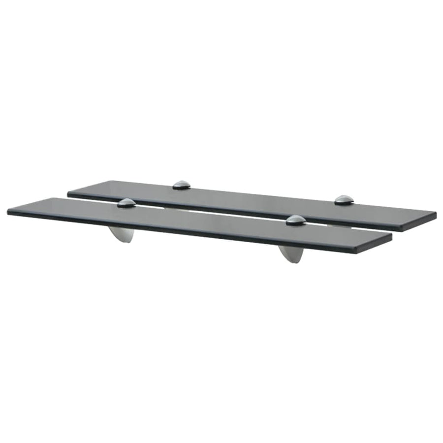 Schappen Zwevend 8 Mm Glas 2 60 x 20 cm Zwart