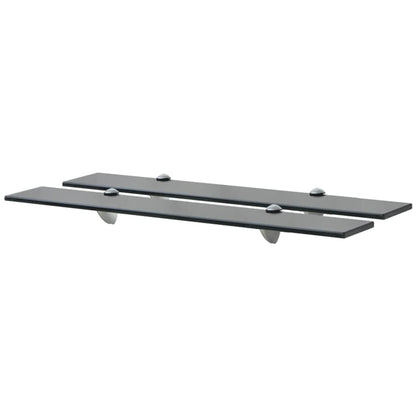 Schappen Zwevend 8 Mm Glas 2 70 x 20 cm Zwart