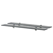 Zwevende schappen 2 st 80x20 cm glas zwart