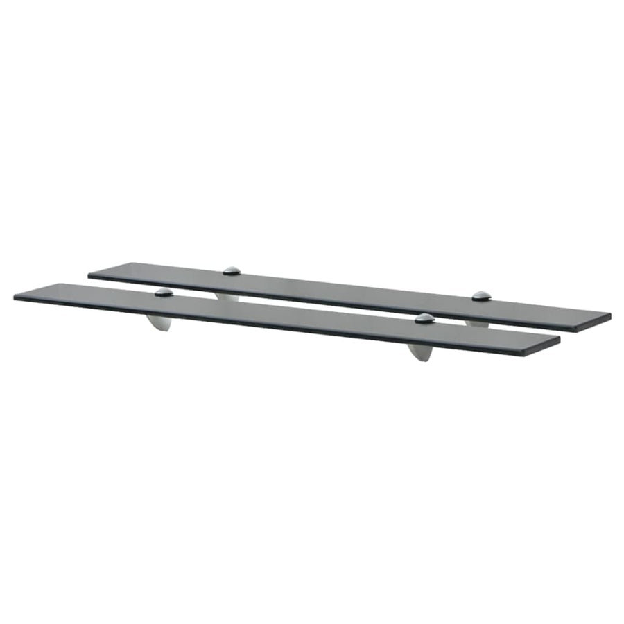 Schappen Zwevend 8 Mm Glas 2 80 x 20 cm Zwart