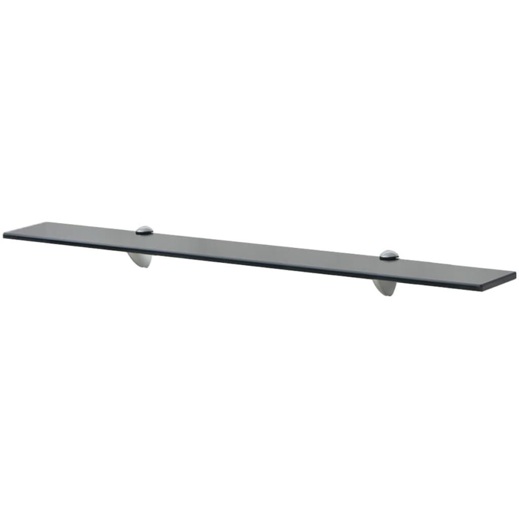 Schappen Zwevend 8 Mm Glas 2 80 x 20 cm Zwart