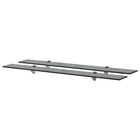 Zwevende schappen 2 st 90x20 cm glas zwart