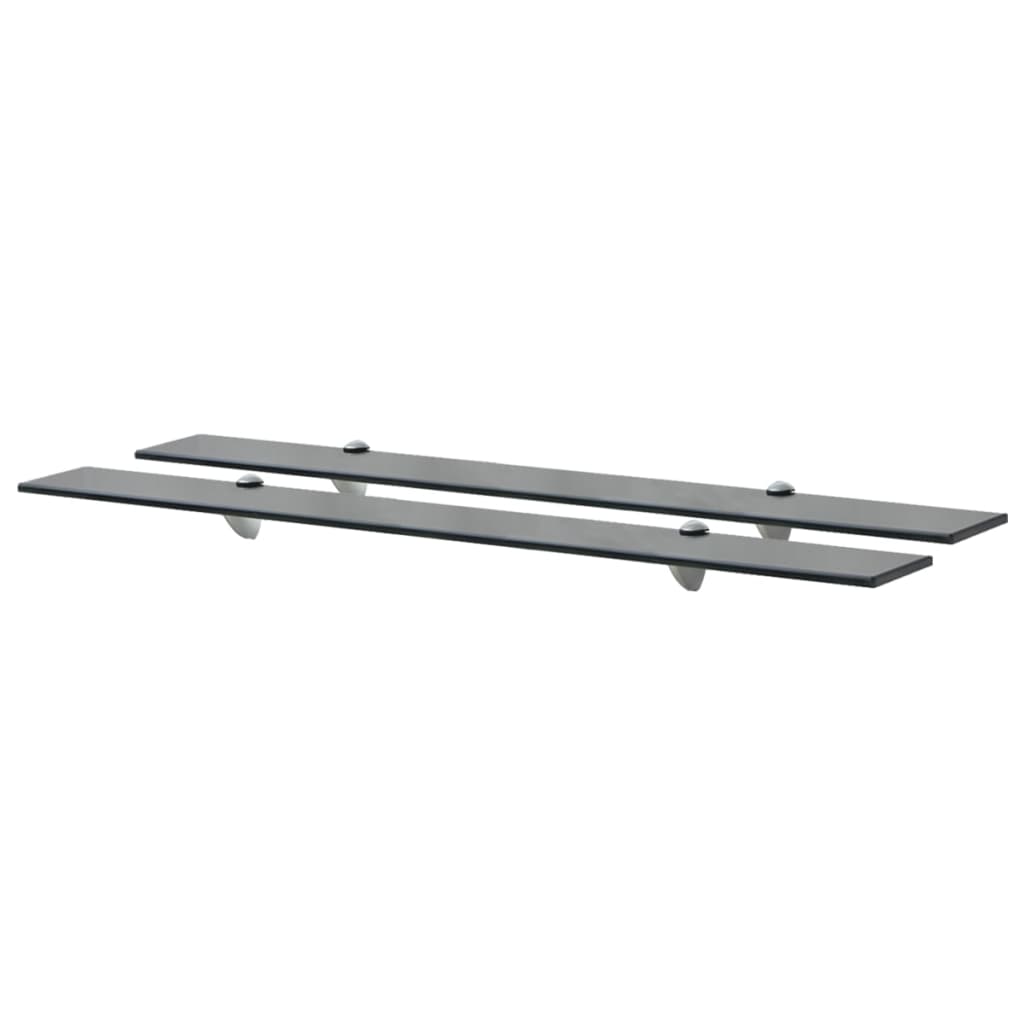 Schappen Zwevend 8 Mm Glas 2 90 x 20 cm Zwart