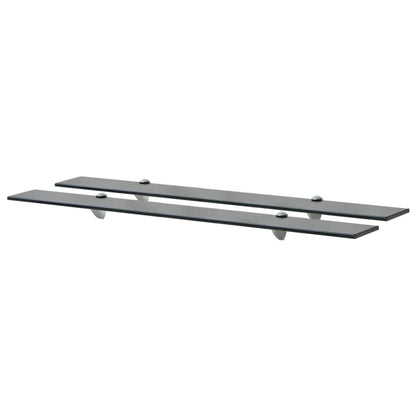 Schappen Zwevend 8 Mm Glas 2 90 x 20 cm Zwart