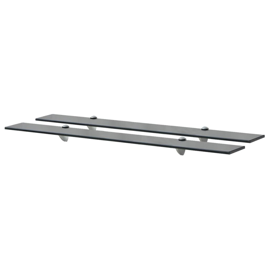 Schappen Zwevend 8 Mm Glas 2 90 x 20 cm Zwart