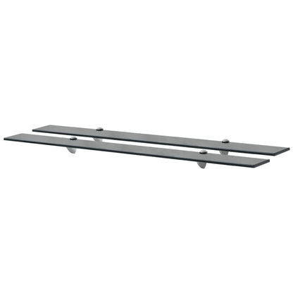 Schappen Zwevend 8 Mm Glas 2 100 x 20 cm Zwart