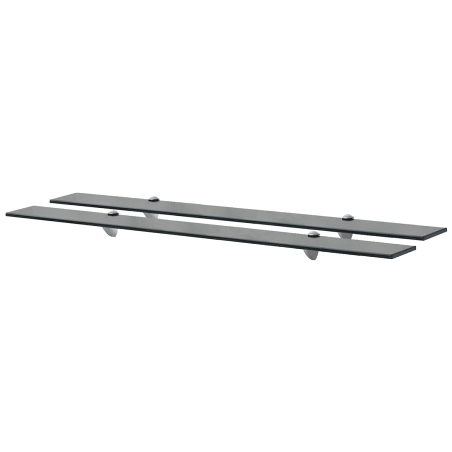 Schappen Zwevend 8 Mm Glas 2 100 x 20 cm Zwart