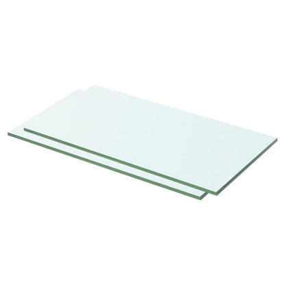 Schappen 2 st 50x20 cm glas transparant